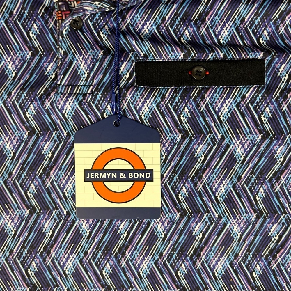 Jermyn & Bond Men's Button Down Short Sleeve Polo Shirt Purple Small NWT New - Picture 6 of 6